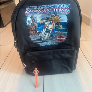 Harley-Davidson Black Backpack with Orange Tag